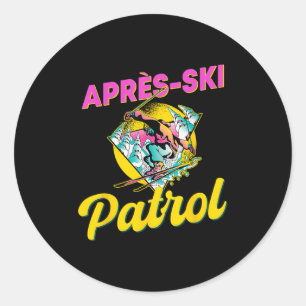 80s Retro Apres-ski Patrol Wear 90s Skiing Classic Round Sticker
