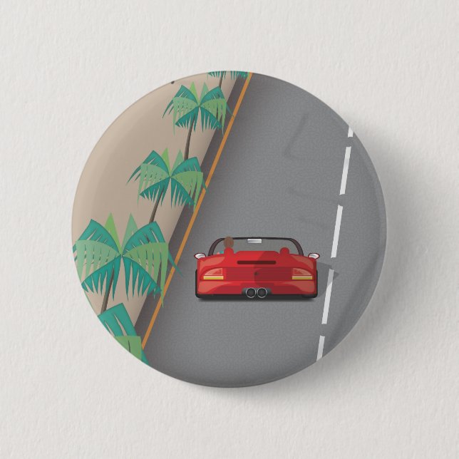 80s Retro Arcade Race 6 Cm Round Badge (Front)