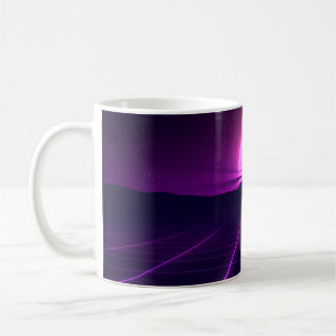 80s Retro Background Illustartion with 3D elements Coffee Mug