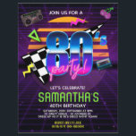 80s Retro Birthday Party  Flyer<br><div class="desc">80s Retro Birthday Party Flyer - Travel back to the totally bodacious 80’s with this one in a million retro 80s birthday invitation. The hair, the fashion and the music, keep this stylish decade in the hearts and minds of the young and the young at heart. This radical invitation features...</div>