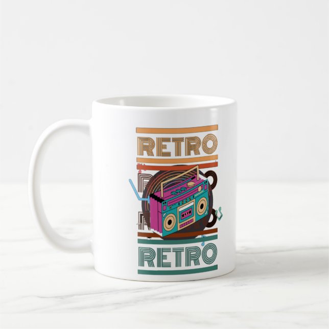 80's retro boombox coffee mug (Left)