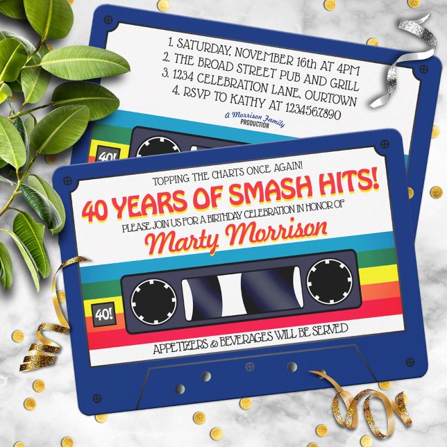 80's Retro Cassette Birthday Party Invitation (Creator Uploaded)