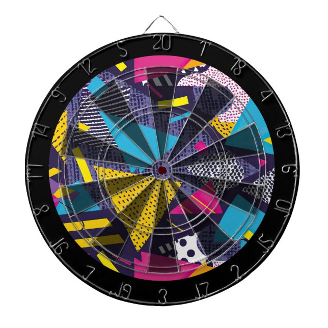 80s Retro Colorful Texture  Dartboard (Front)