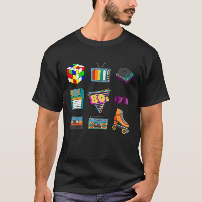 80's Retro Fashion Throwback Culture Disco Music P T-Shirt (Front)