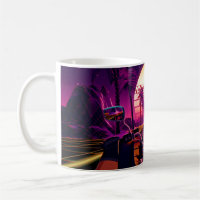 80s retro futuristic sci-fi background with motorc
