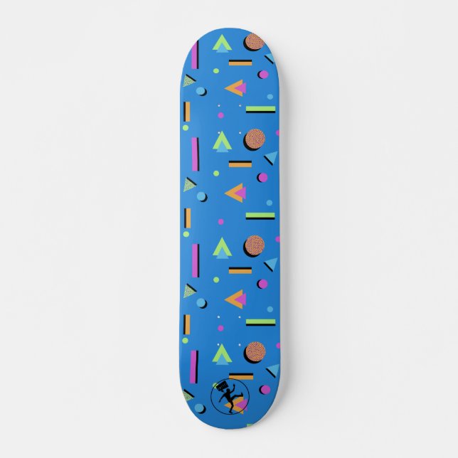 80s retro geometric graphic pattern skateboard (Front)