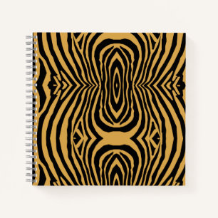 80s RETRO GOLD & BLACK ANIMAL PRINT STRIPE PATTERN Notebook