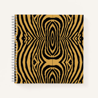 80s RETRO GOLD & BLACK ANIMAL PRINT STRIPE PATTERN Notebook
