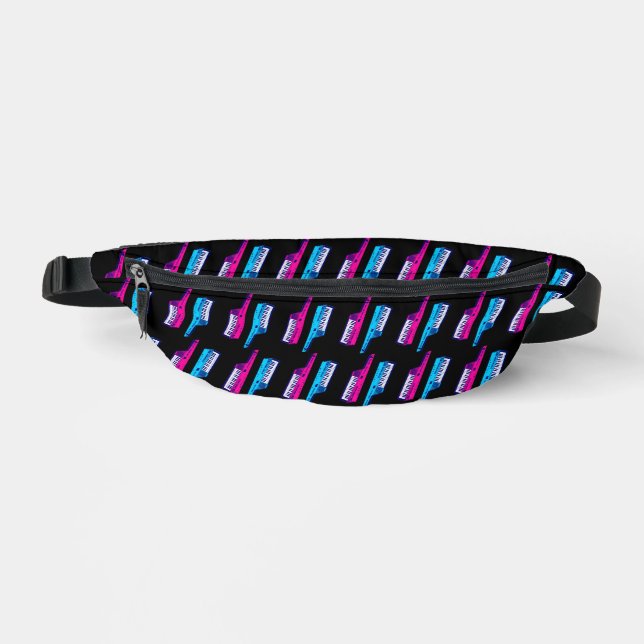 80s RETRO KEYTARS PINK BLUE FANNY PACK (Front)