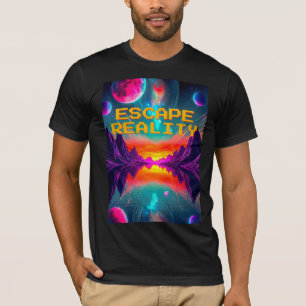 80s Retro Neon Alien Planet Landscape T-Shirt