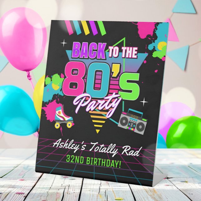 80s Retro Neon Birthday Sign (Creator Uploaded)