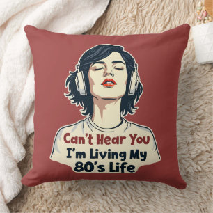 80s Retro Nostalgic Music Lover Throwback Design Cushion
