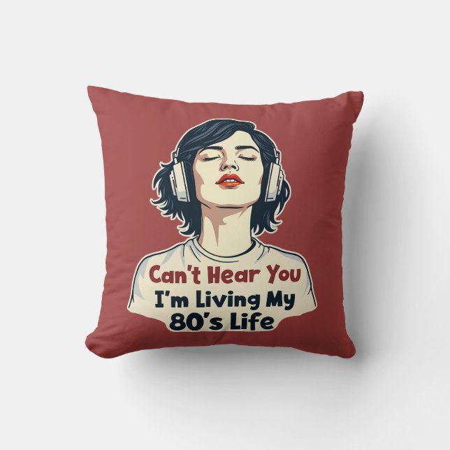 80s Retro Nostalgic Music Lover Throwback Design Cushion (Front)