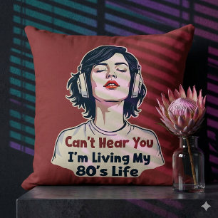 80s Retro Nostalgic Music Lover Throwback Design Cushion