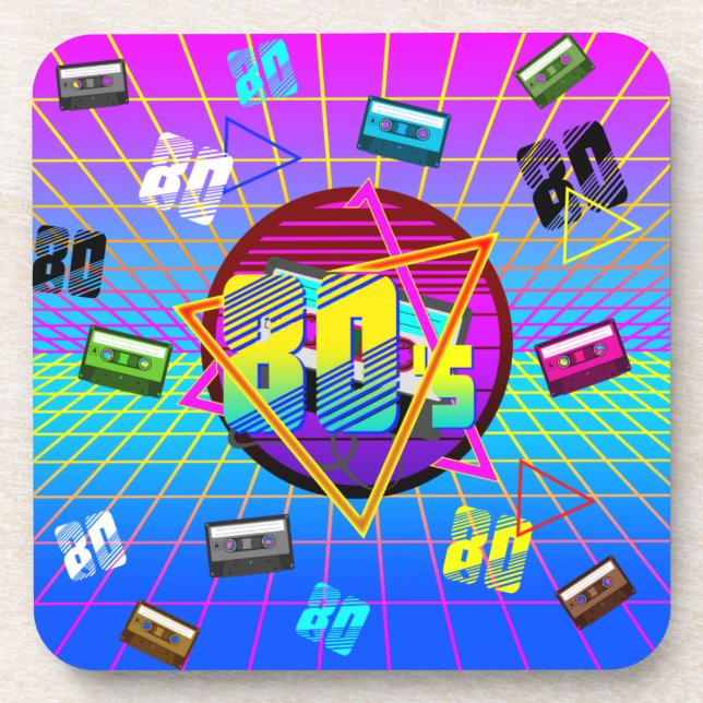 80's RETRO OLD SCHOOL CASSETTE TAPE    Coaster (Front)