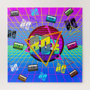 80's RETRO OLD SCHOOL CASSETTE TAPE   Jigsaw Puzzle
