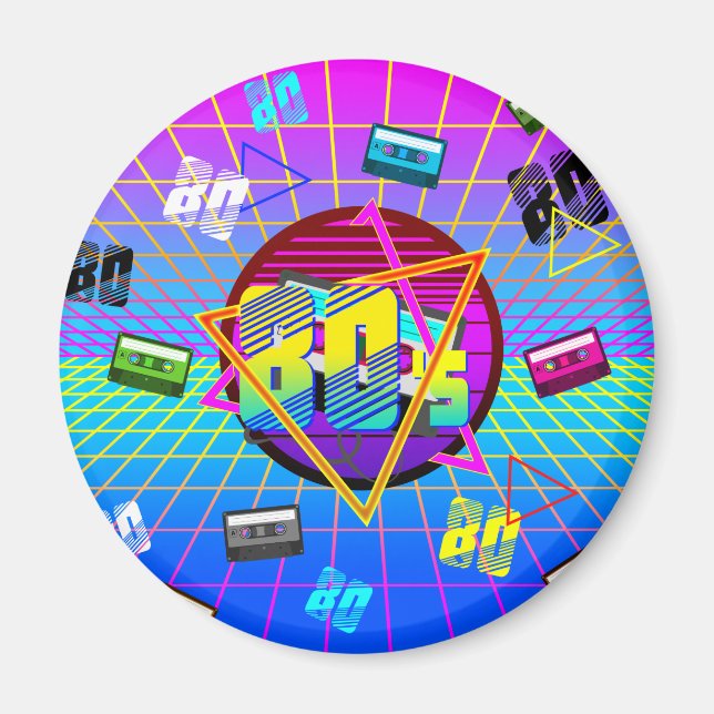 80's RETRO OLD SCHOOL CASSETTE TAPE    Magnet (Front)