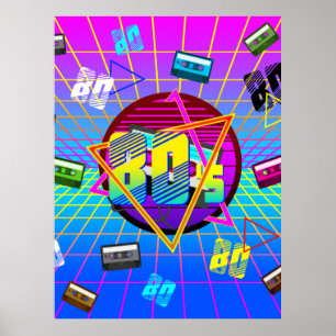 80's RETRO OLD SCHOOL CASSETTE TAPE    Poster