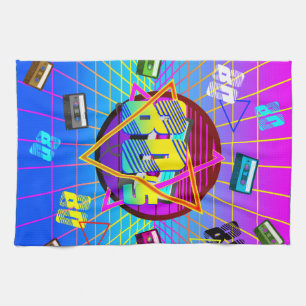 80's RETRO OLD SCHOOL CASSETTE TAPE Tea Towel