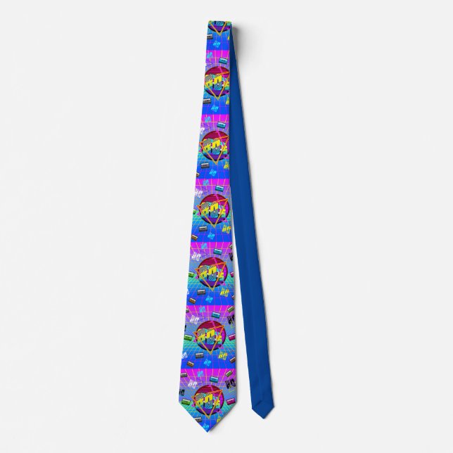 80's RETRO OLD SCHOOL CASSETTE TAPE   Tie (Front)