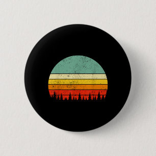 80s Retro Pine Trees Wildlife Nature Vintage Fores 6 Cm Round Badge