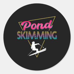 80s Retro Pond Skimming Apparel Ski Pond Skimmer Classic Round Sticker