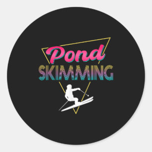 80s Retro Pond Skimming Apparel Ski Pond Skimmer  Classic Round Sticker