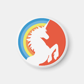 80's Retro Rainbow and Unicorn Magnet