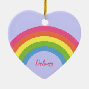 80's Retro Rainbow Heart Ornament