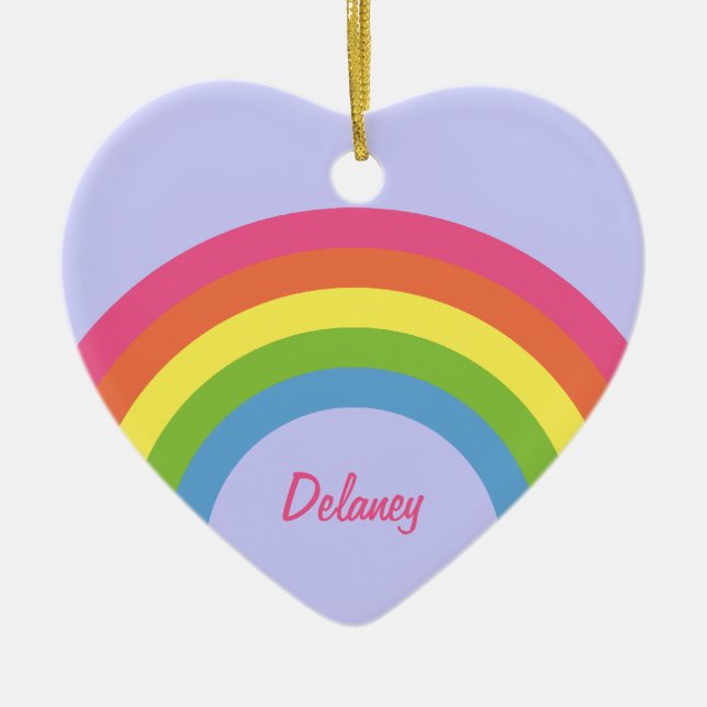80's Retro Rainbow Heart Ornament (Front)