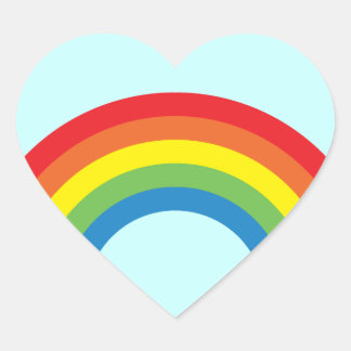 80's Retro Rainbow Heart Stickers