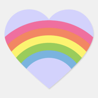 80's Retro Rainbow Heart Stickers