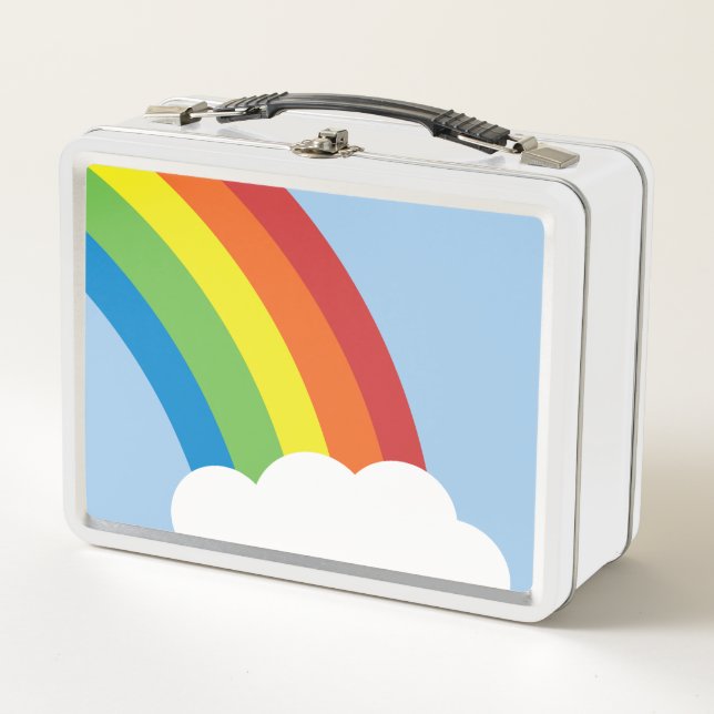 80's Retro Rainbow Metal Lunch Box (Front)