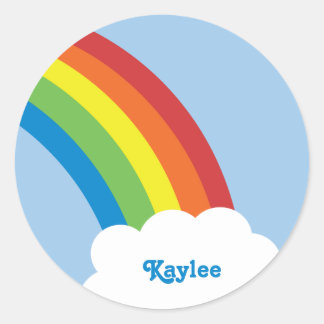 80's Retro Rainbow Name Stickers
