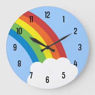 80's Retro Rainbow Wall Clock