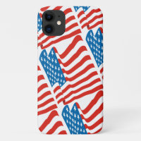 80s Retro Style American Flag USA