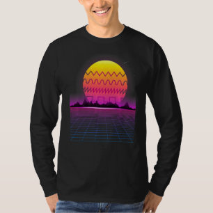 80s Retro Sunset Synthesizer Synthwave Waveform T-Shirt