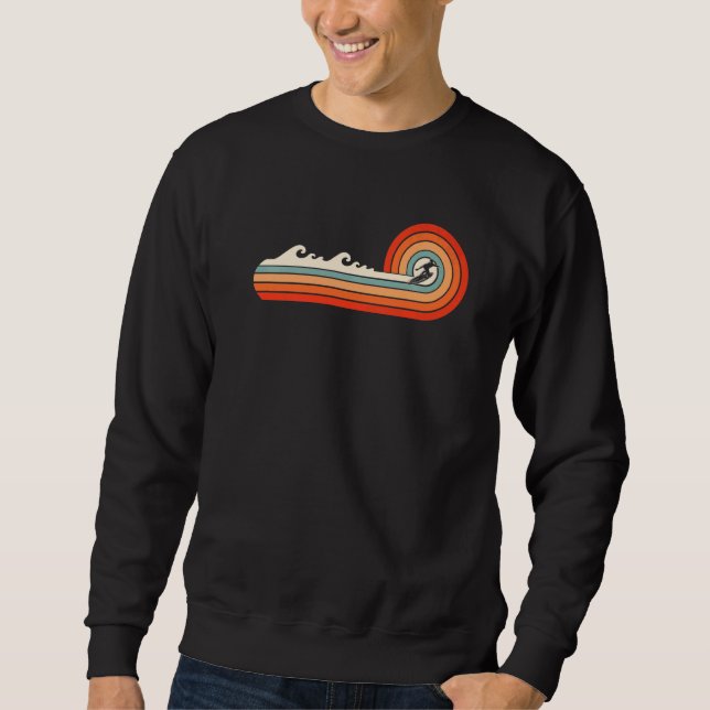 80's Retro Surfing Design Love To Surf Sweatshirt (Front)