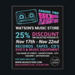 80's Retro Tape, Music Store Advertising Flyer<br><div class="desc">80's Retro Tape,  Music Store Advertising Flyers By The Business Card Store.</div>