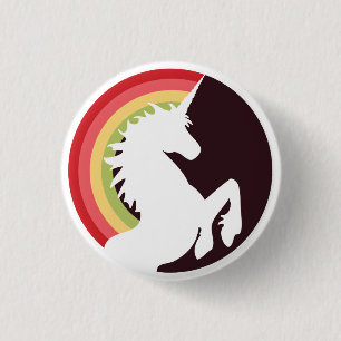 80's Retro Unicorn and Rainbow Button