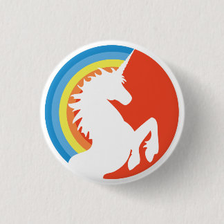 80's Retro Unicorn and Rainbow Button