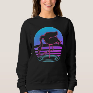 80s Retro Vaporwave Exotic Bird Synthwave Flamingo Sweatshirt