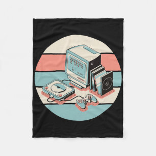 80s Retro Vintage Gamer Arcade Machine Gaming Gift Fleece Blanket