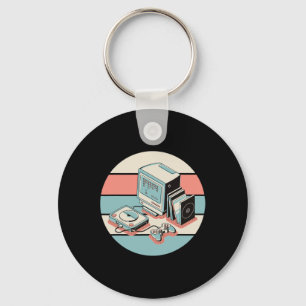 80s Retro Vintage Gamer Arcade Machine Gaming Gift Key Ring