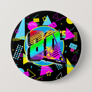 80'S RETRO VINTAGE OLD SCHOOL STYLE 7.5 CM ROUND BADGE