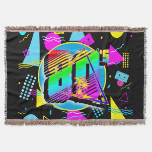 80'S RETRO VINTAGE OLD SCHOOL STYLE THROW BLANKET