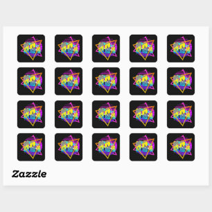 80's Retro Vintage Sunset  Square Sticker