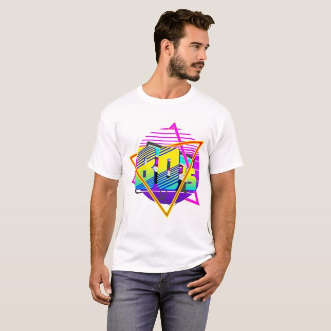 80's Retro Vintage Sunset T-Shirt (Front Full)