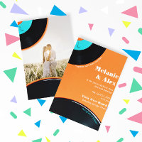 80s Retro Vinyl Record Photo Save The Date