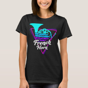 80s Retro Wave French Horn3 T-Shirt